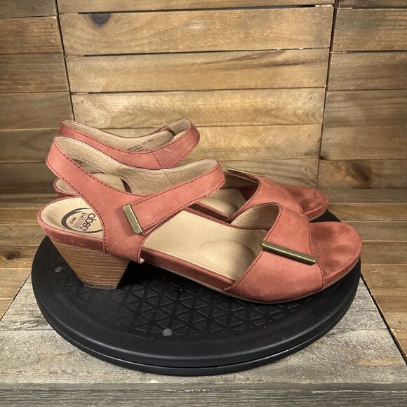 Abeo Shoes - ABEO Womens Size US 10 Ruby Neutral Red - Mid Heel Comfort Strappy Sandals